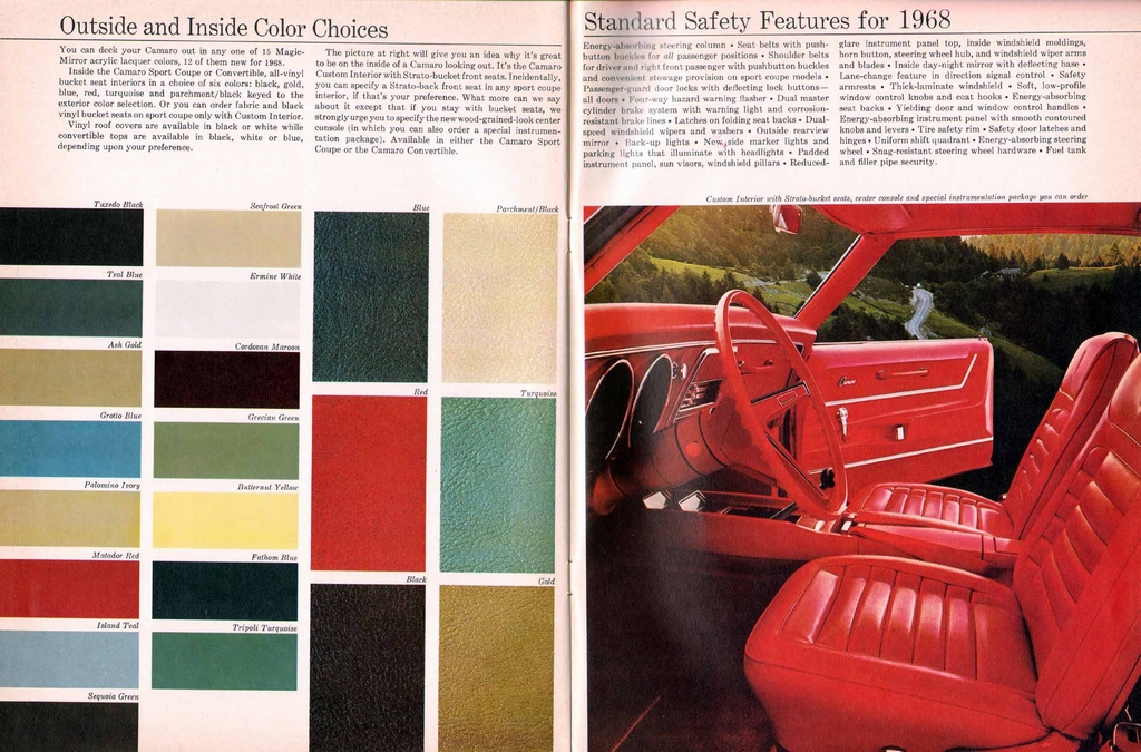 1968 Chev Camaro Brochure Page 2